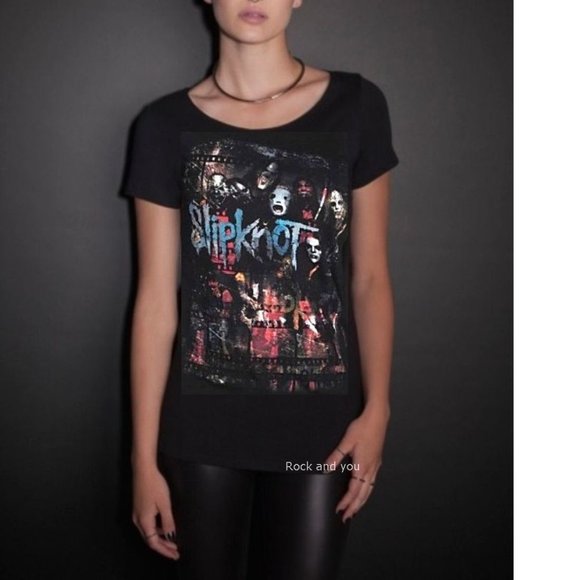 Slipknot Masks Logo Braid Slash metal rock Official T-Shirt L NWT - Picture 2 of 3